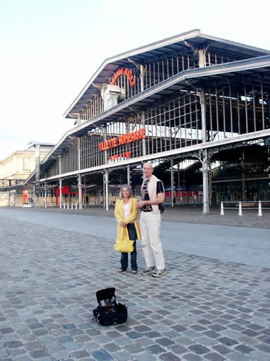 Diane and Vincent in front of the Halle de la Villette which was an old marketplace